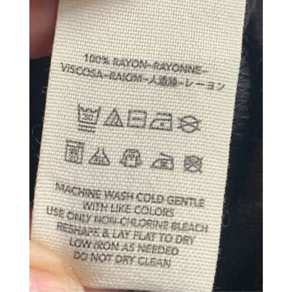 NWOT Free People Black Gathered Neck Beaded Flowy BOHO TANK TOP XS - Picture 6 of 6